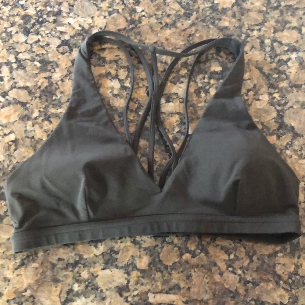 Size 8 olive green sports bra from lululemon